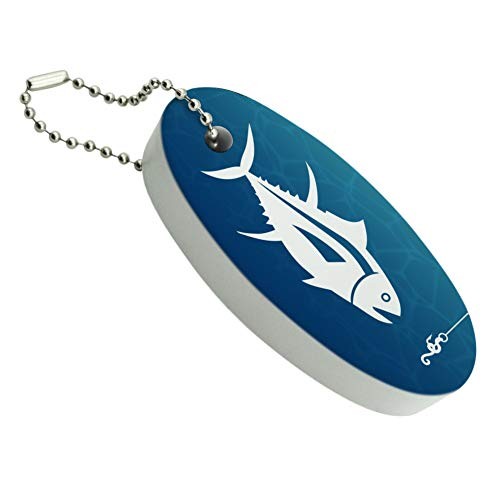 Tuna Fish Fishing Fisherman Floating Keychain Oval Foam Fishing Boat Buoy Key