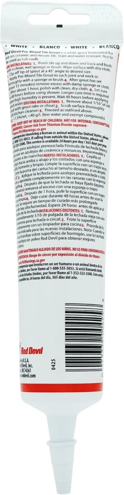 5.5 oz Pre-Mixed Tile Grout for Excellent Adhesion on Walls & Floors, White