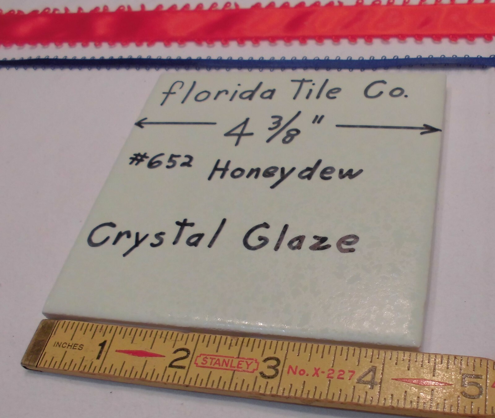 1 pc.*Honeydew-Hint of Green* 4-3/8″ Ceramic Crystal Glazed tiles by florida
