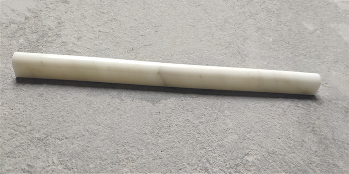 G18P Calacatta Gold Calcutta Marble 3/4×12 Pencil Liner Trim Molding Polish