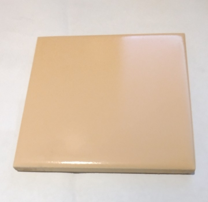 1 Wall Tile Mosaic USA 4-3/8″ Sq. Semi Gloss Cantaloupe Melon Orange Ceramic Vtg