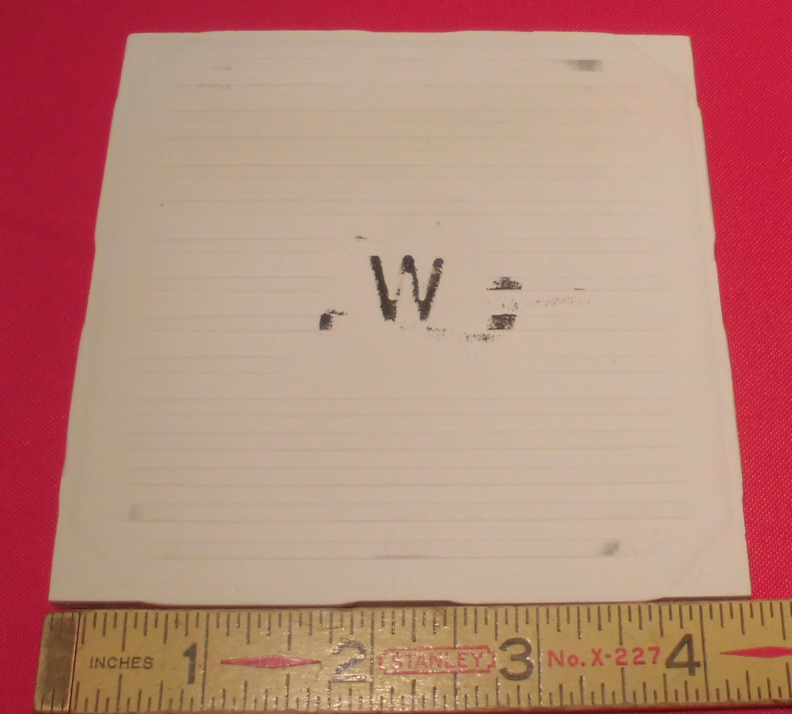 1 pc. Vintage *White Sparkle* Glossy Ceramic Tile by Wenczel 4-5/16″- 4/3/8″