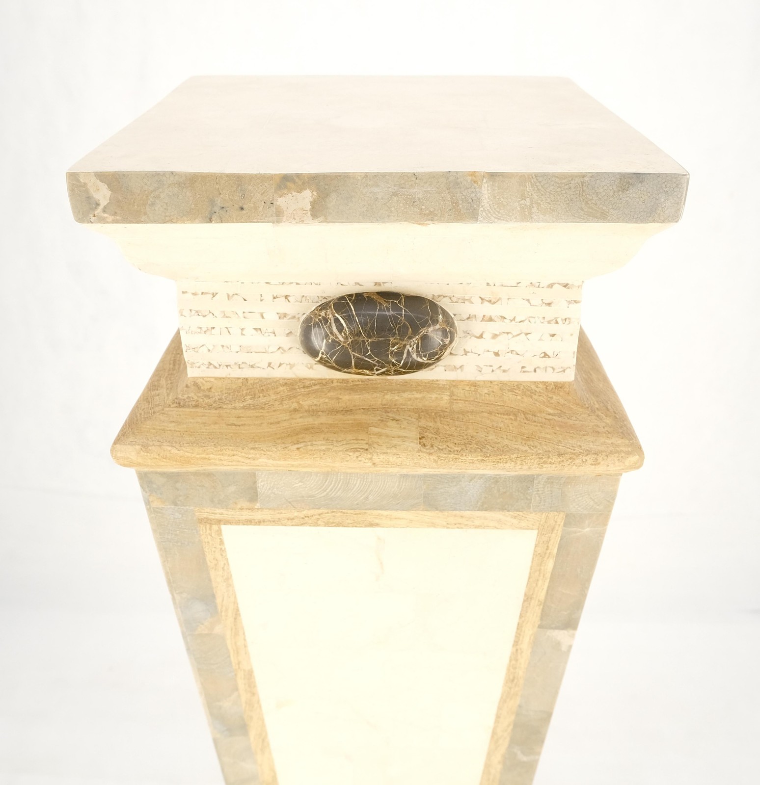Reversed Obelisk Shape Tapered Square Marble Veneer Tiles Pedestal MINT!