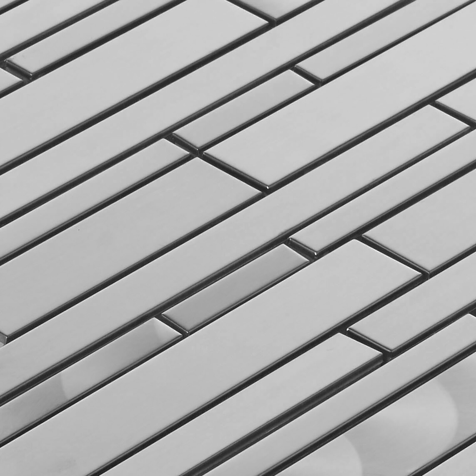 1SF Industrial Stainless Steel Swirl Linear Blend Mosaic Tile Kitchen Backsplash