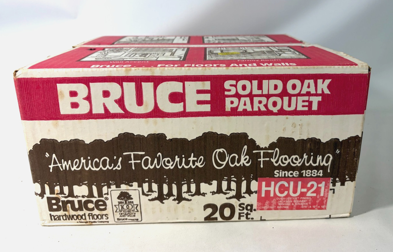 Bruce Solid Oak Parquet Flooring 20 Sq Ft. HCU-21 Chestnut Brown 5/16 x 12 x 12