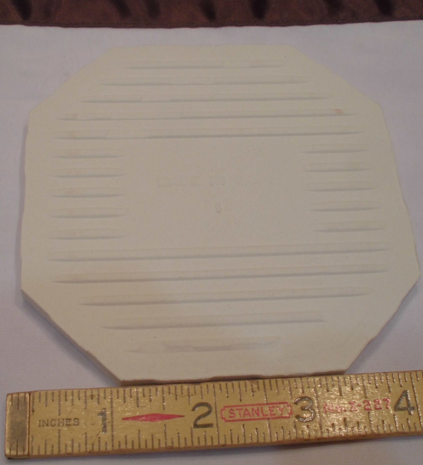 1 pc. *White* Octagon Ceramic Tile 4-1/4″ Crystal Glazed by Monarch Co. NOS