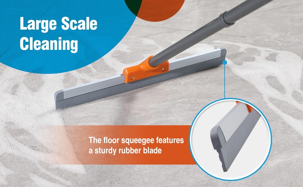Rubber Floor Squeegee Concrete Tile Metal Aluminum Heavy Duty Garage Workshop…