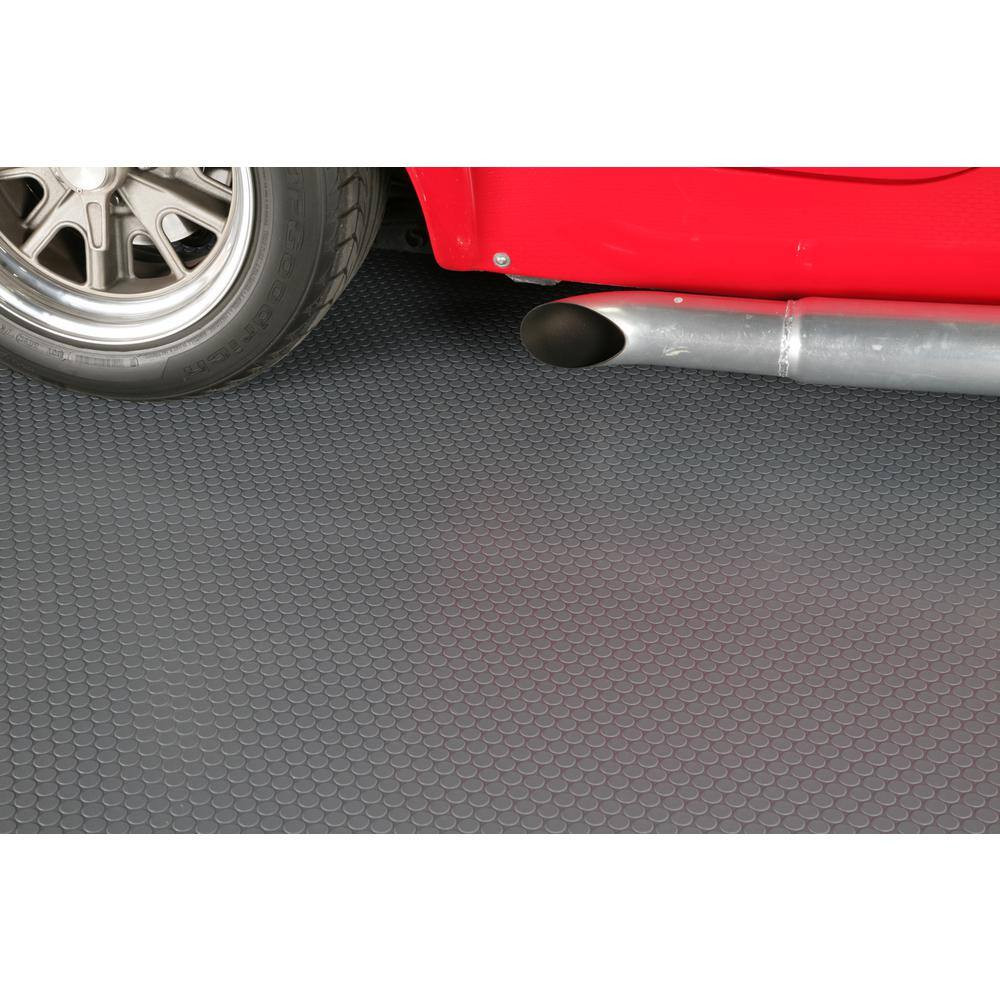 Small Coin 5 Ft. X 10 Ft. Slate Grey Commercial Grade Vinyl Garage Flooring Cove