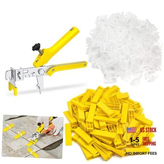Tile Leveling System 1/16”Kit, 600pcs Tile Leveler Spacers Clips+200pcs 1/16″