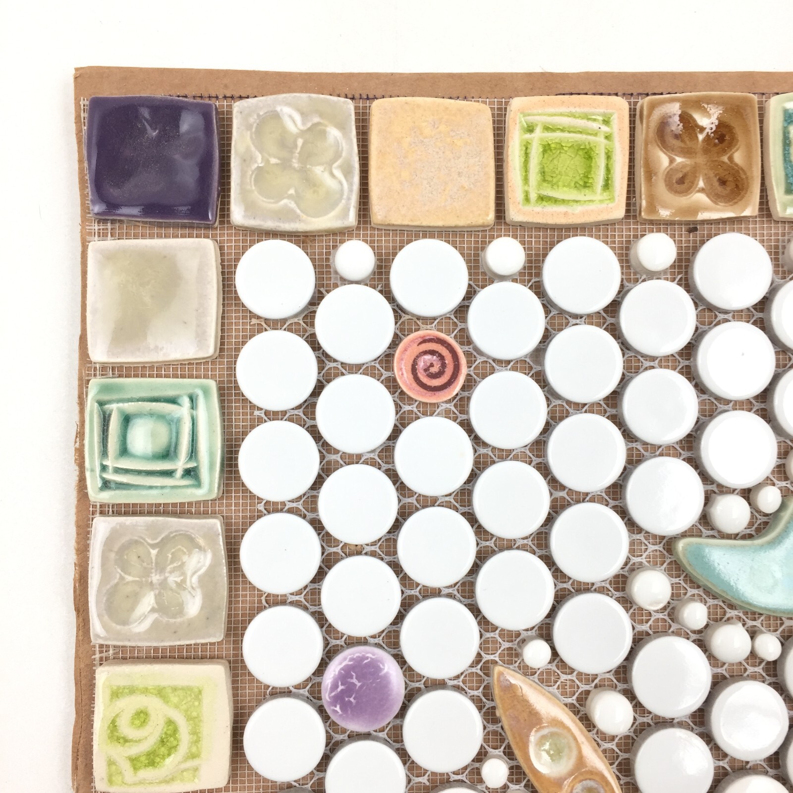 Handmade Tile Mosaic Panel Backsplash 1/4″ Thick, 11.5″ x 14″ Mounted On Mesh