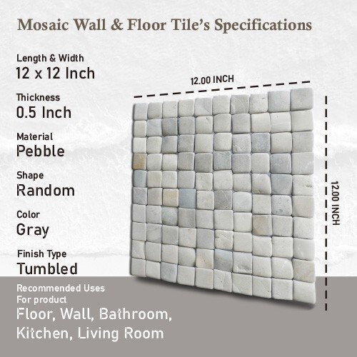 MOLAR 3 Grey Natural Stone Mosaic Wall & Floor Tile ($16.34/SqFt)