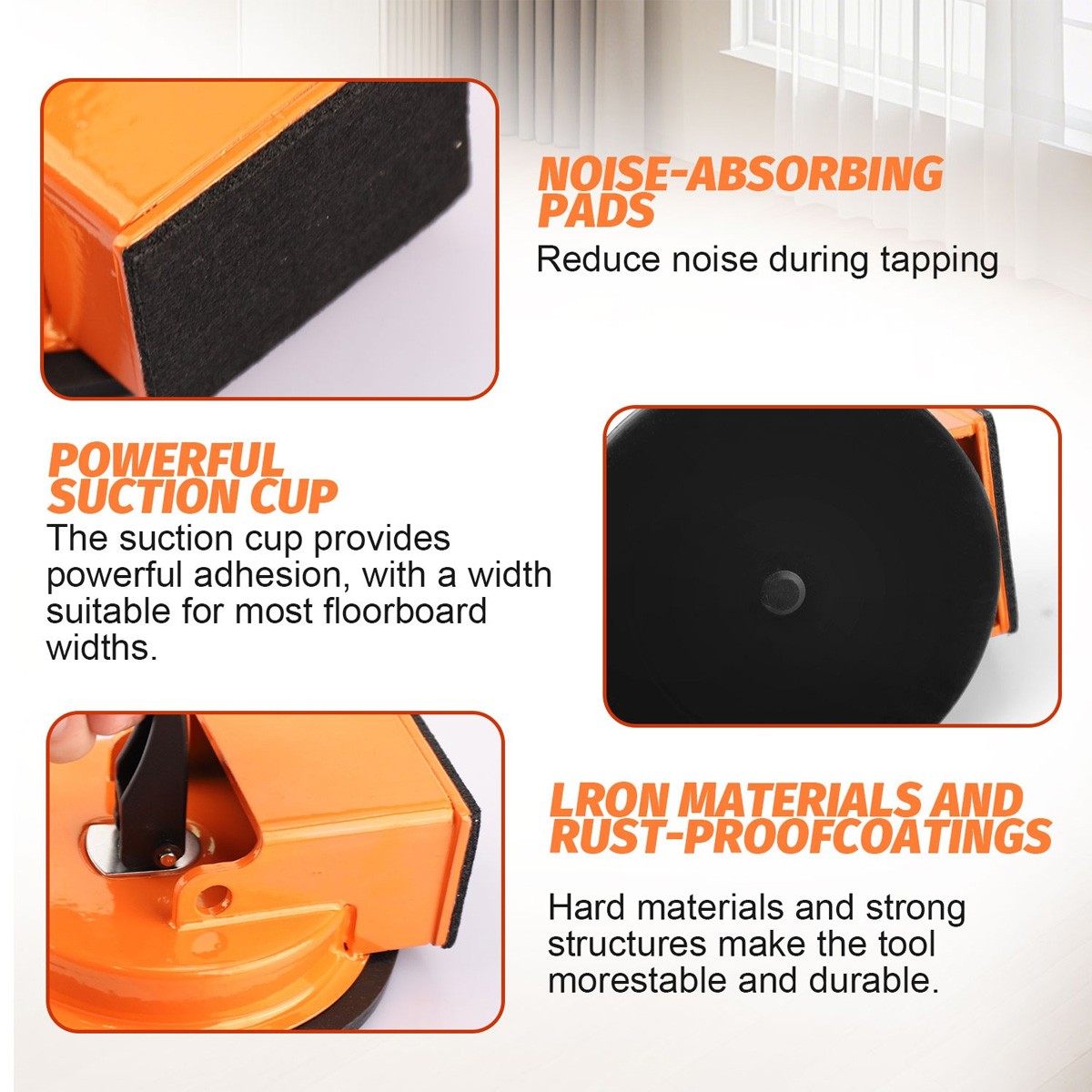 Floor Gap Fixer Strong Suction Cup Tool for Hardwood-Laminate and Vinyl Flooring