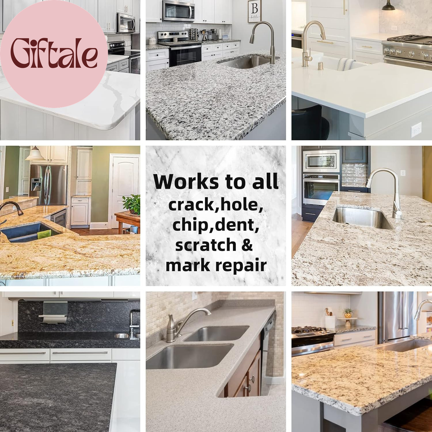 Marble and Granite Repair Kit Porcelain Marble Stone and Quartz Countertops Repa