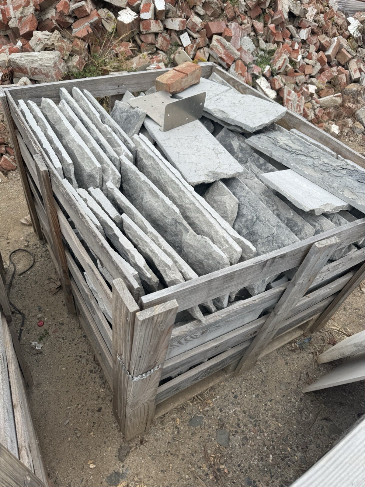 Grey Limestone Cladding And Pavers Random Widths , Pavers And Blocks Available