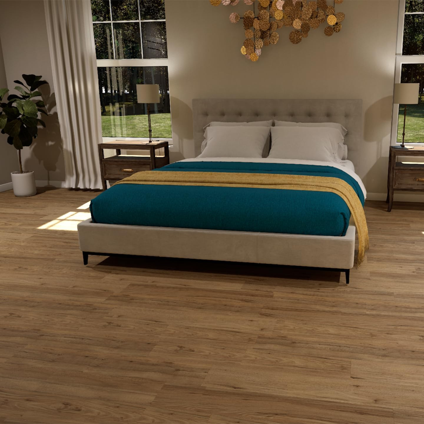 6″ X 36″ X 3Mm, 6Mil Vinyl Peel and Stick Flooring, Tea Ground Wood, Embossed, W