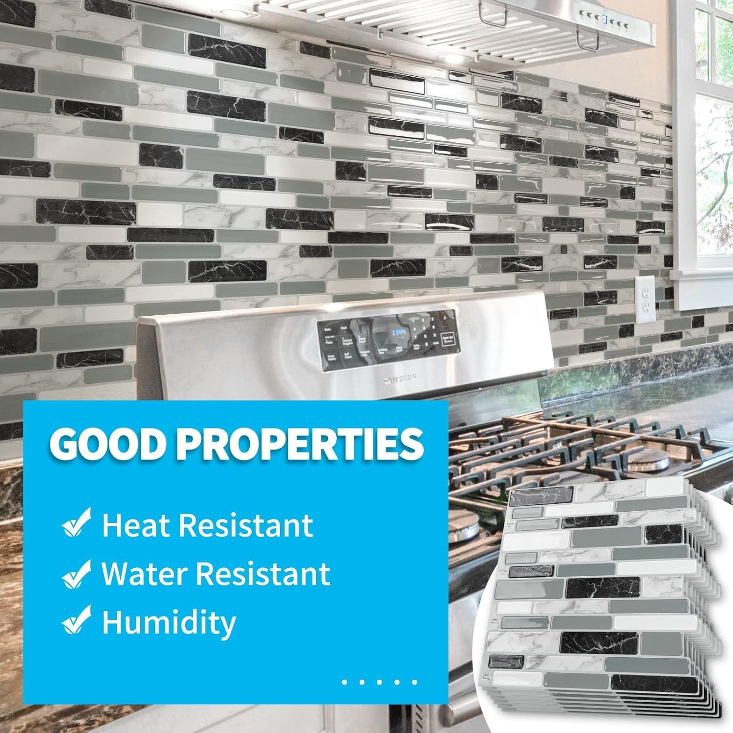 Easy DIY 12″x12″ Backsplash Tiles (20 Sheets)