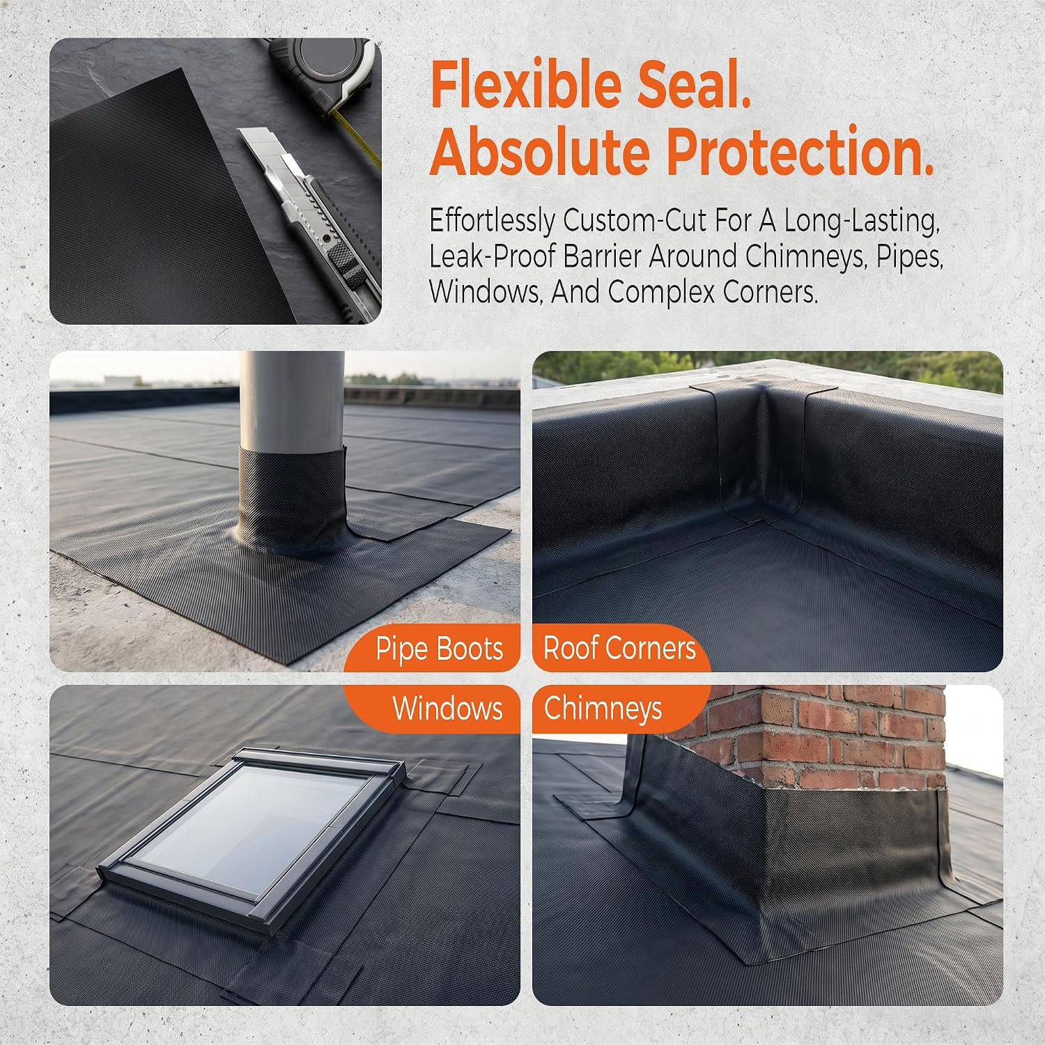 50Mil EPDM Waterproofing Membrane for Roof Underlayment 16.5Ft X 40In – Self-Adh