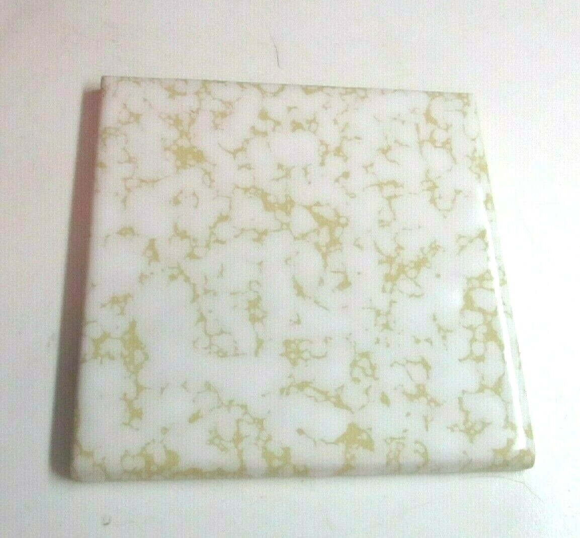 1 Wall Tile CGSC USA Ceramic 4-1/4 Bullnose Mustard Yellow Dapple Beige Wrinkled