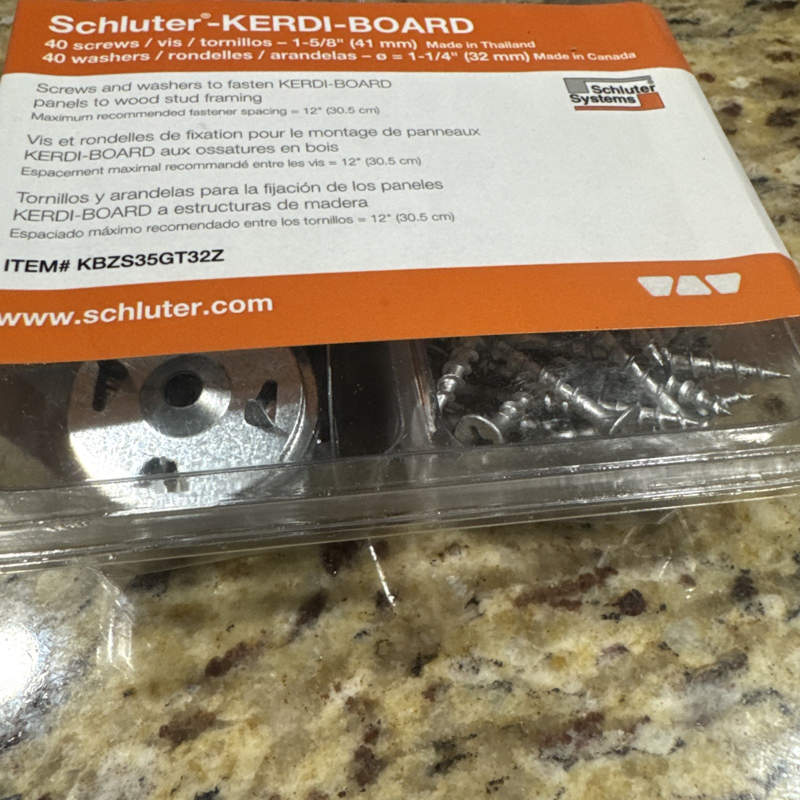 40 count Schluter Kerdi Board Hardware Set 1-5/8 in. Screw and 1-1/4 in. Washer