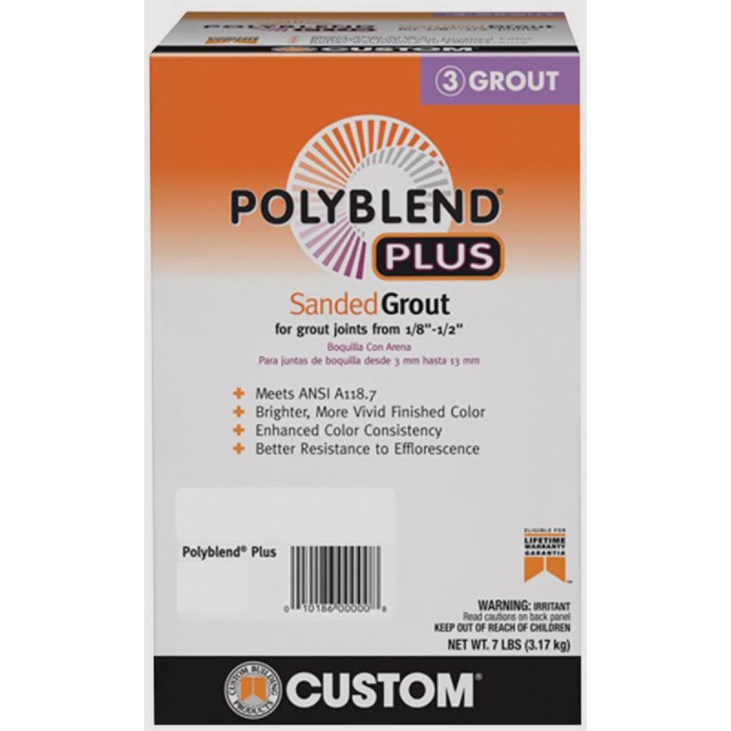 Custom Building Products Polyblend Plus Indoor and Outdoor Platinum Sanded Gr…