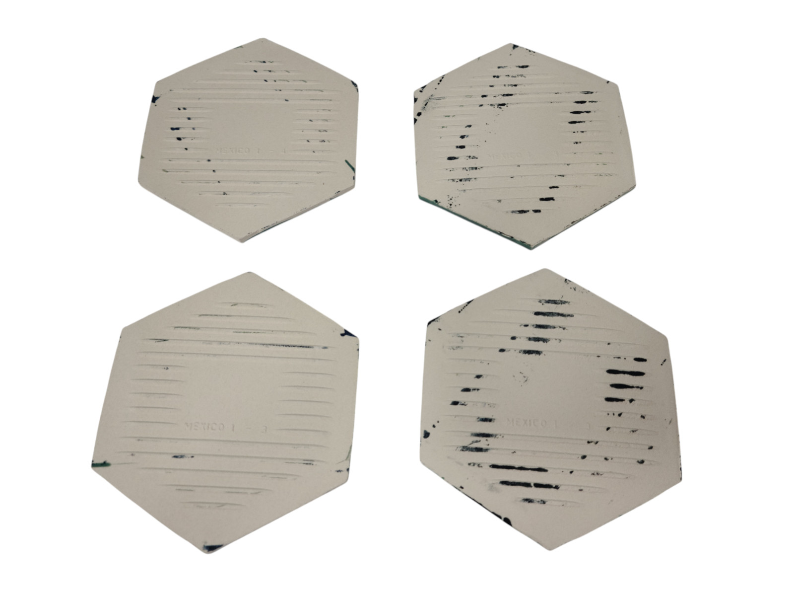 Green Ceramic Tile Hexagon Subway Marble Mosaic Vintage Mid Century Modern Retro