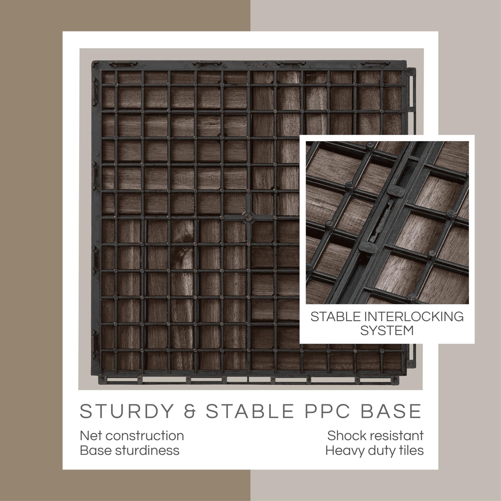 Premium Deck Tiles, Patio Flooring – Outdoor Waterproof Acacia Wood Tiles for…