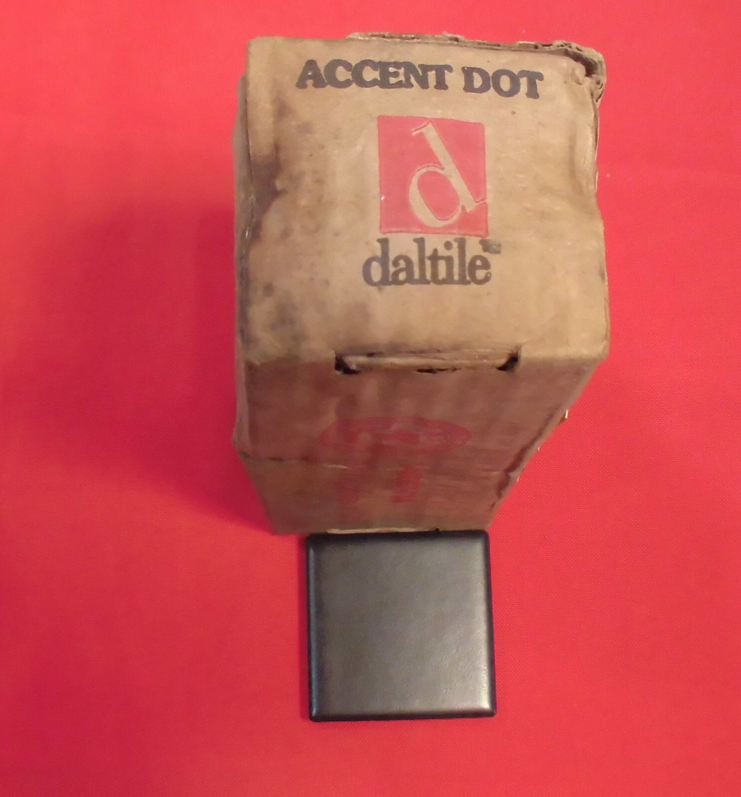 1 pc. *Matte Black* 2″ Dot – Insert Ceramic Tile, by Datile Co. 1-7/8″ SQ. NEW