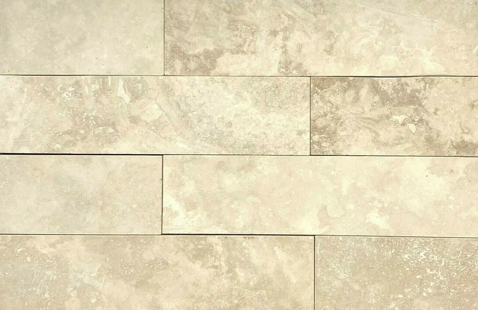 Light Ivory Travertine 2×8 Honed and Filled Wall Floor Tile (sold per piece)
