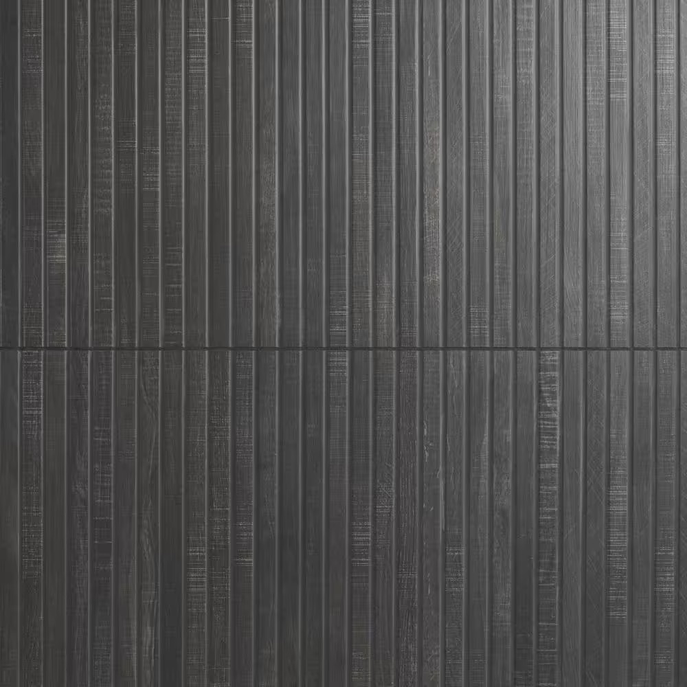 Montgomery Ribbon Black 24 In. X 48 In. Matte Porcelain Floor and Wall Tile (15.