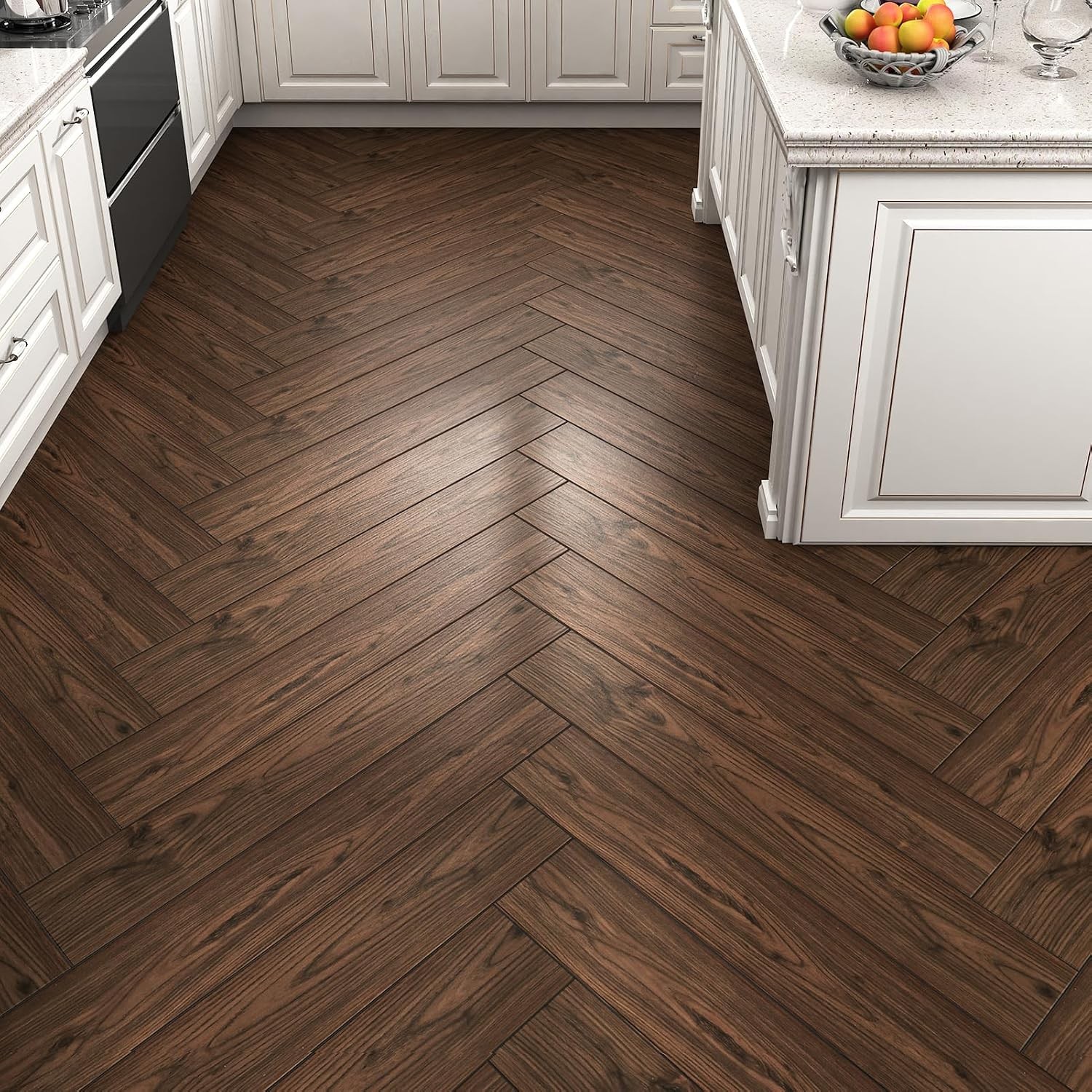 Red/Brown Peel and Stick Floor Tile 36”x6” Waterproof Vinyl Flooring Wood
