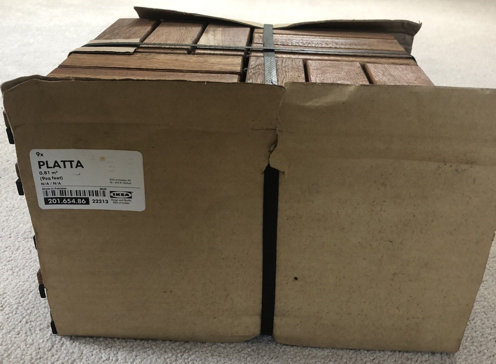 IKEA PLATTA Outdoor Decking, Solid Wood, Brown 9 Sq. Ft. PACK – MPN 20165486 NEW