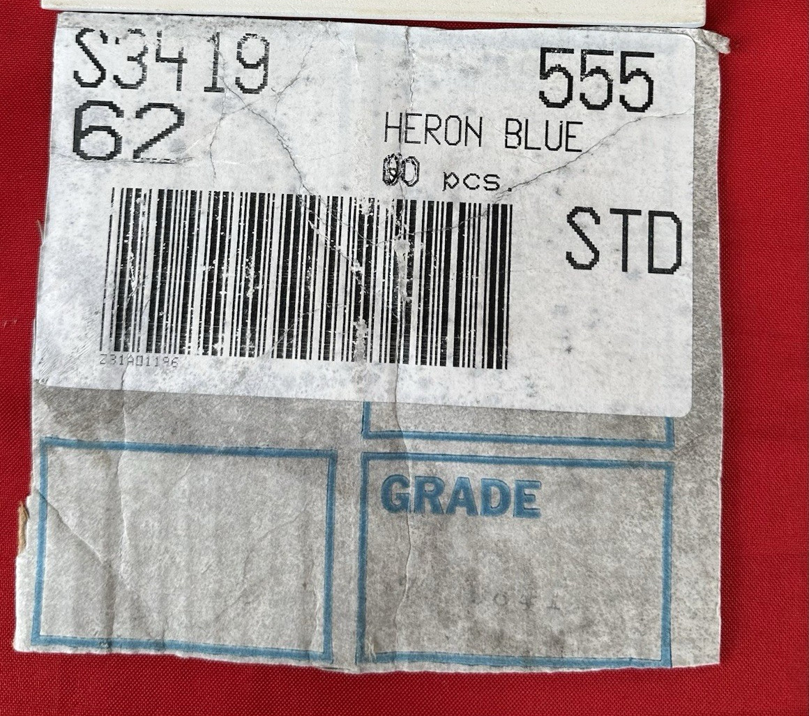 1 pc. Heron Blue: 3-3/4″ X 6-1/8″ Ceramic Cove Base Tile: florida Co. Flat Top