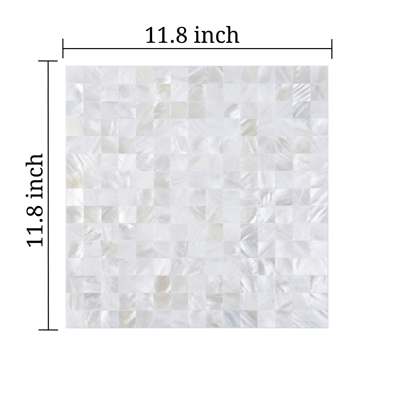 Jhana Tile Peel N Stick 3D Wall Decor Genuine Shell Mosaic, PSSM 101 Super White