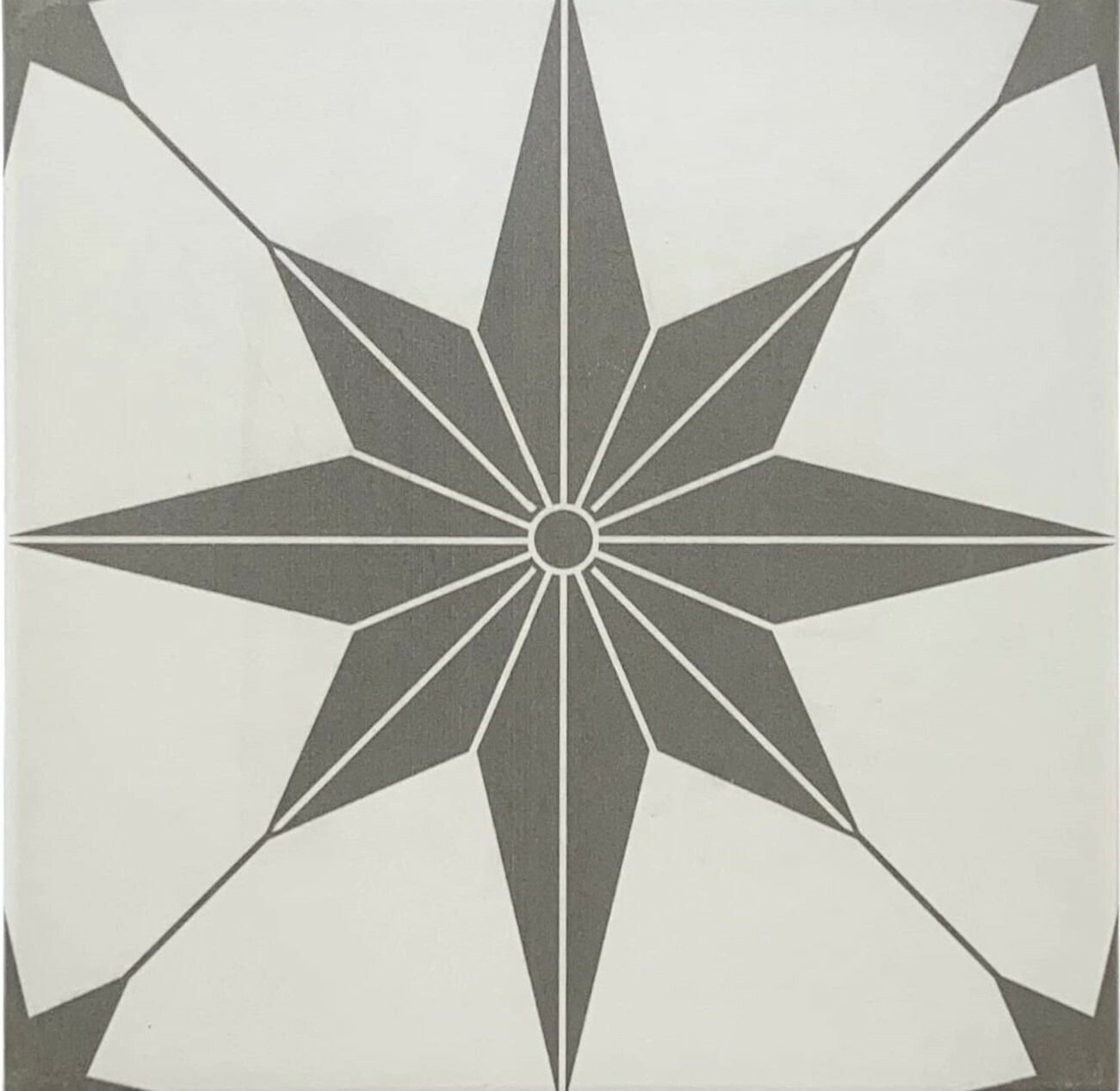 12×12 TrueNorth Geometric Pattern Modern Encaustic Style Ceramic Wall Floor Tile