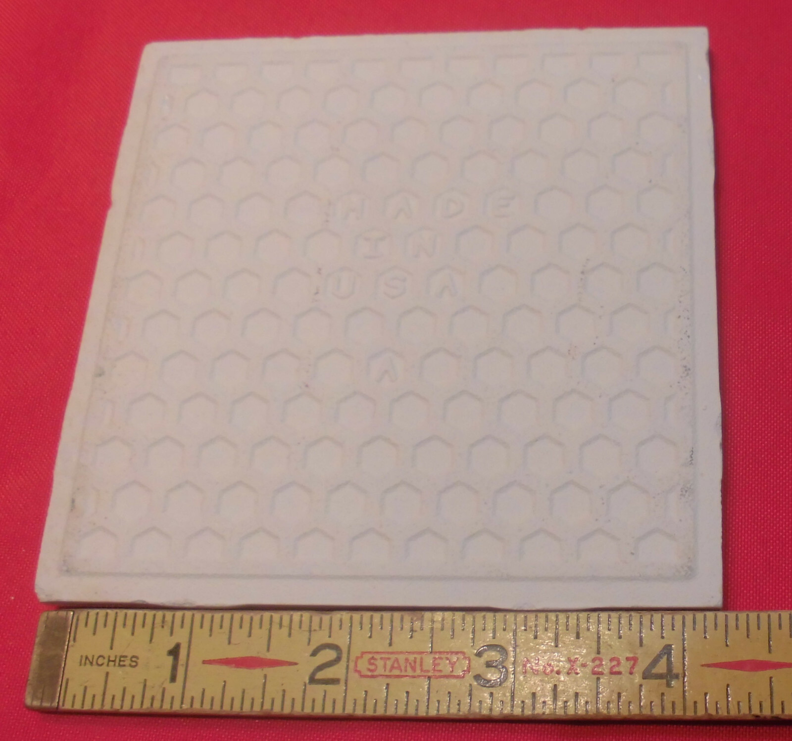 1 pc. Gloss White #SL10: Ceramic Tile by American Olean 1990’s “Starting Line”
