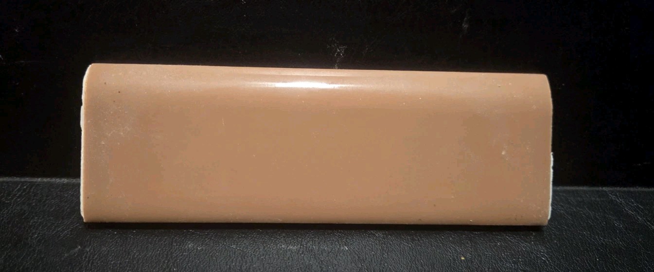 WENCZEL Vintage Ceramic Bathroom Bullnose Tile 2″ x 6″ PERISIAN BROWN 1950s