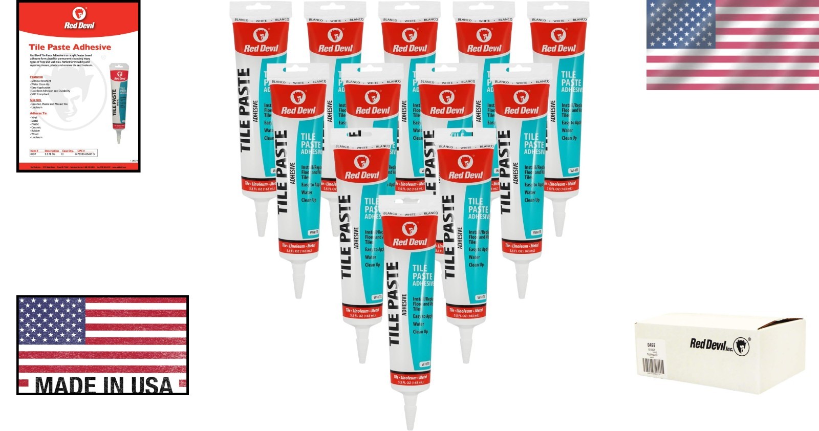 Tile Paste Adhesive – Permanent Bond for Tiles – 5.5 Fl. Oz.