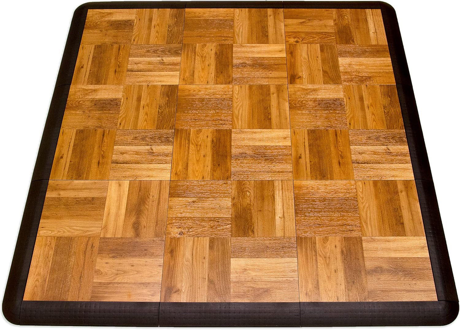 Interlocking Oak Dance Floor Kit – 3′ x 3′ Lightweight 21 Piece Set