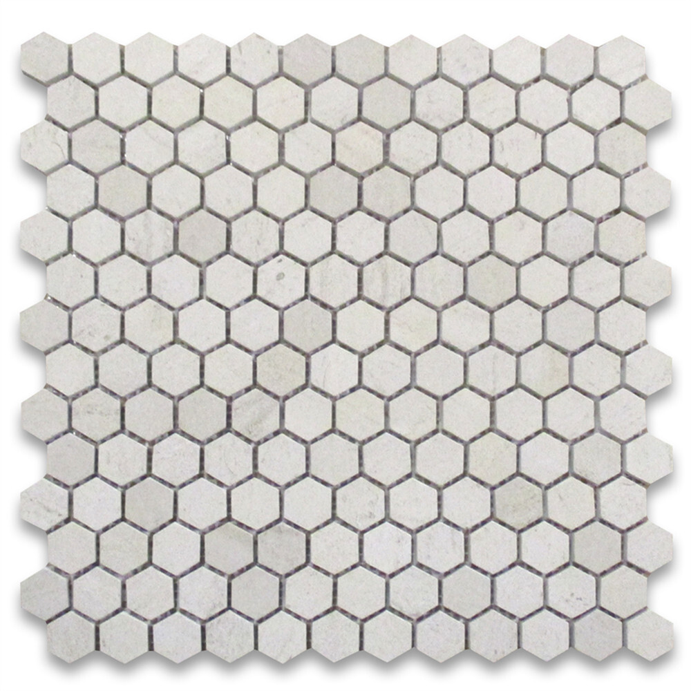 H31XH Golden Beach Moleanos Beige Limestone 1″ Hexagon Mosaic Tile Honed