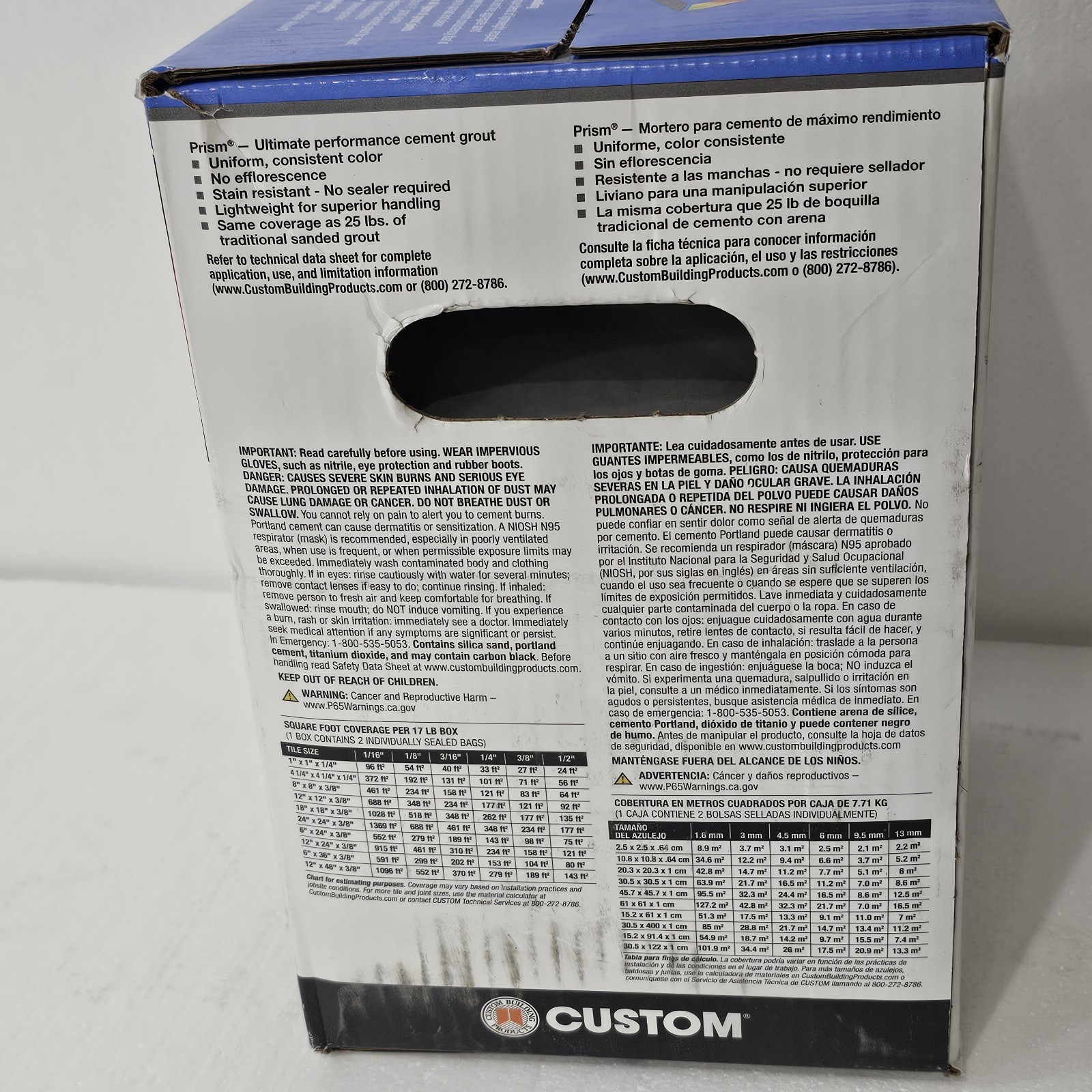 NEW Custom Prism Ultimate Performance Grout – 17 lb Natural Gray Color