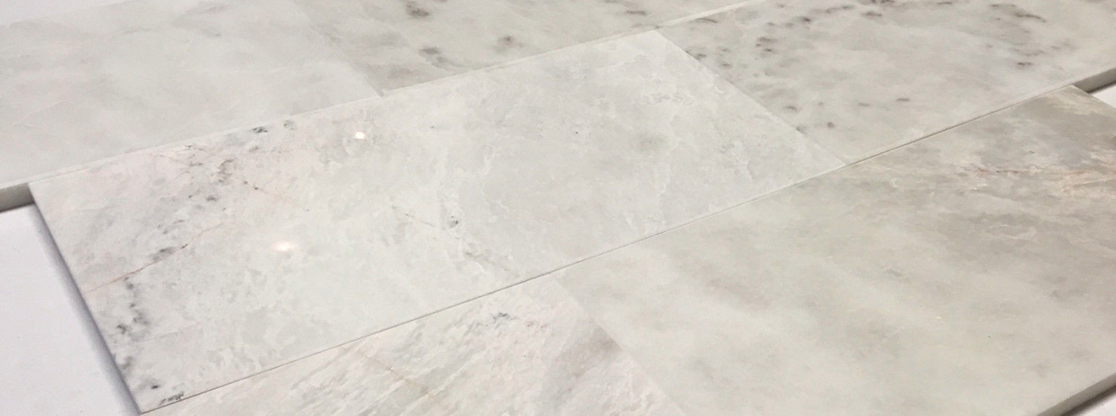 Glacier White 6×12 Polished Beveled Marble Tile Floor Wall Backsplash Kitchen