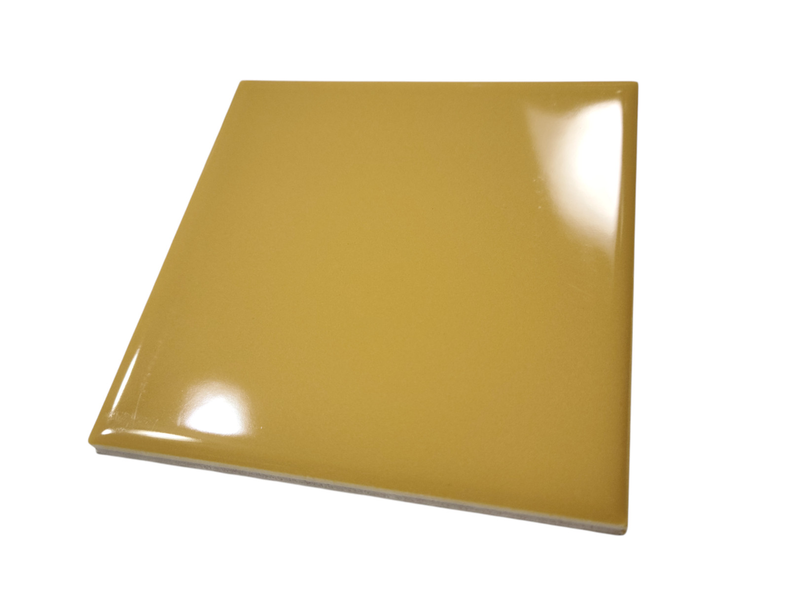 Orange Ceramic Tile 4.25 in Subway Square Mid Century Modern Mustard Goldenrod