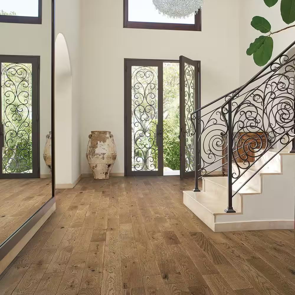 Point Paradise French Oak 3/4 In. T X 5 In. W Wire Brushed Solid Hardwood Floori