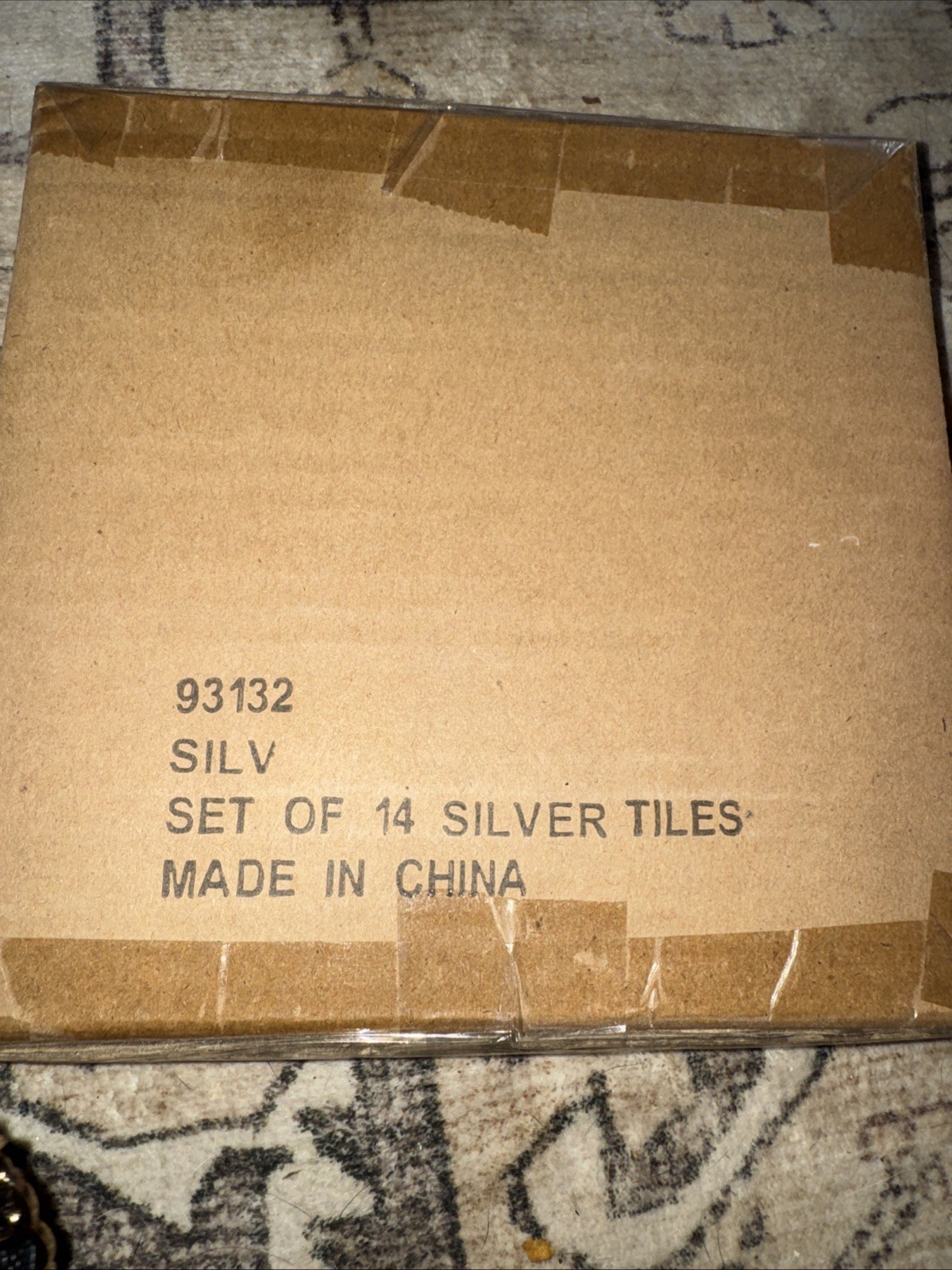 Backsplash Tiles Metallic Silver Tone Embossed 6”x6” New In Box