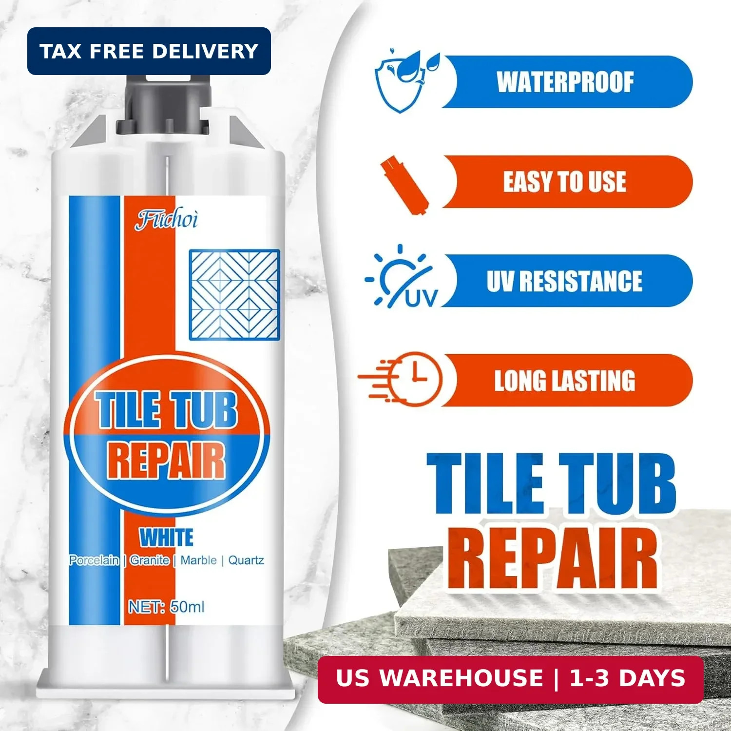 Tile Repair Kit, Ceramic Tile Chip Repair Kit, Porcelain Repair Kit for Ceramic,