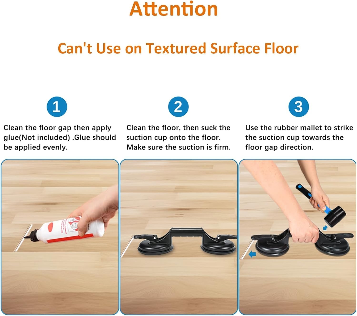 Floor Gap Fixer Tool for Laminate Floor Gap Repair Plank Grabber Includes Hea…