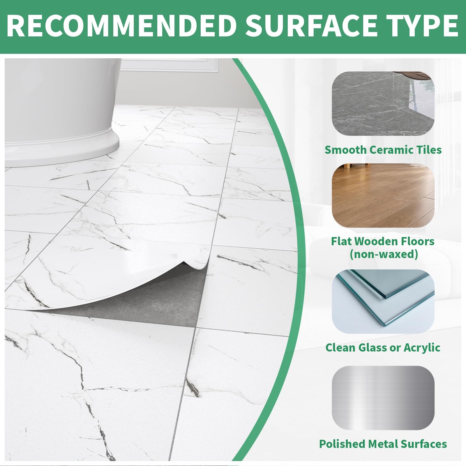 40-Pack Peel & Stick Floor Tiles 12 x 12 inch Vinyl Floor Self Adhesive Water…