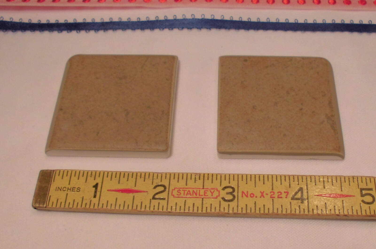 2 pcs. *Matte Light Brown* #CR82 Terra Marrone by American Olean; 2″ Bullnose