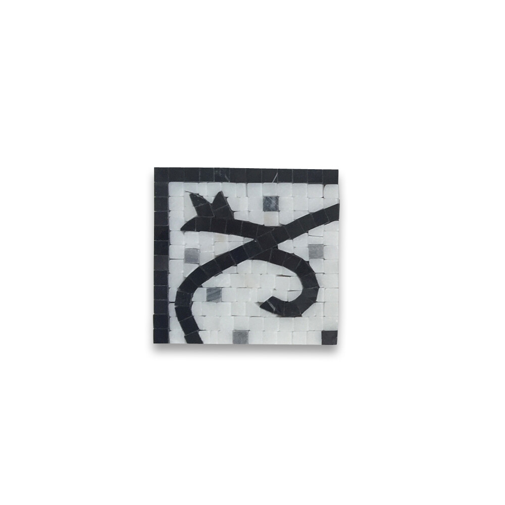 B0068CPT Marble Mosaic Border Accent Tile Garden Nero 4.7×4.7 Polished Tumbled