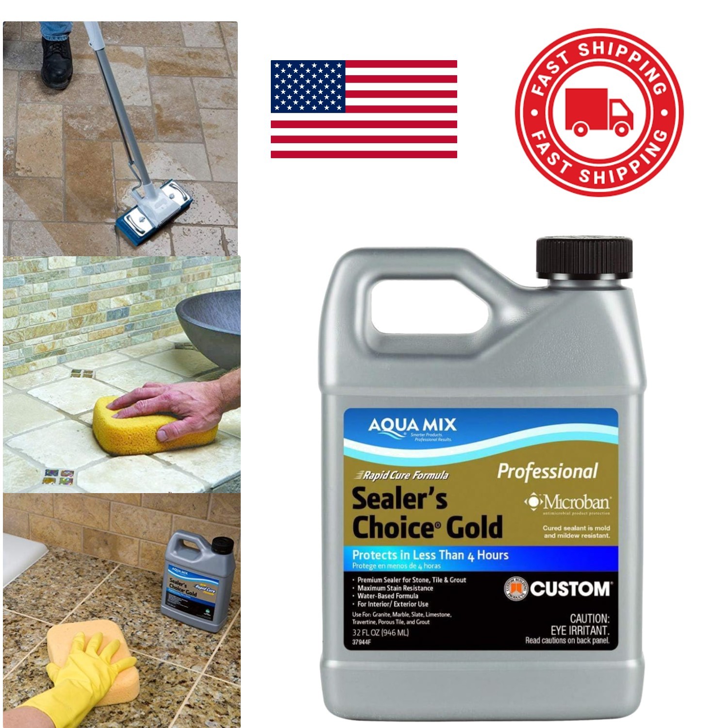 Versatile Sealer for Natural Stone Tile 32 Ounces Interior and Exterior Use